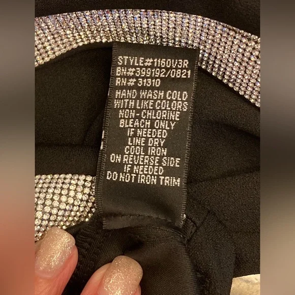 BCX Juniors Size MED Black Asymmetrical Midi Embellished Halter Party Dress - Picture 6 of 11